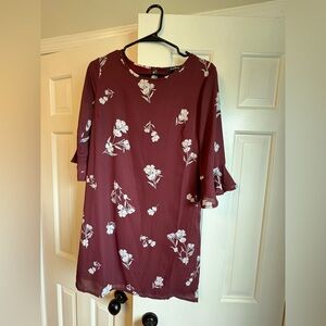 Floral Burgundy Women's Dress